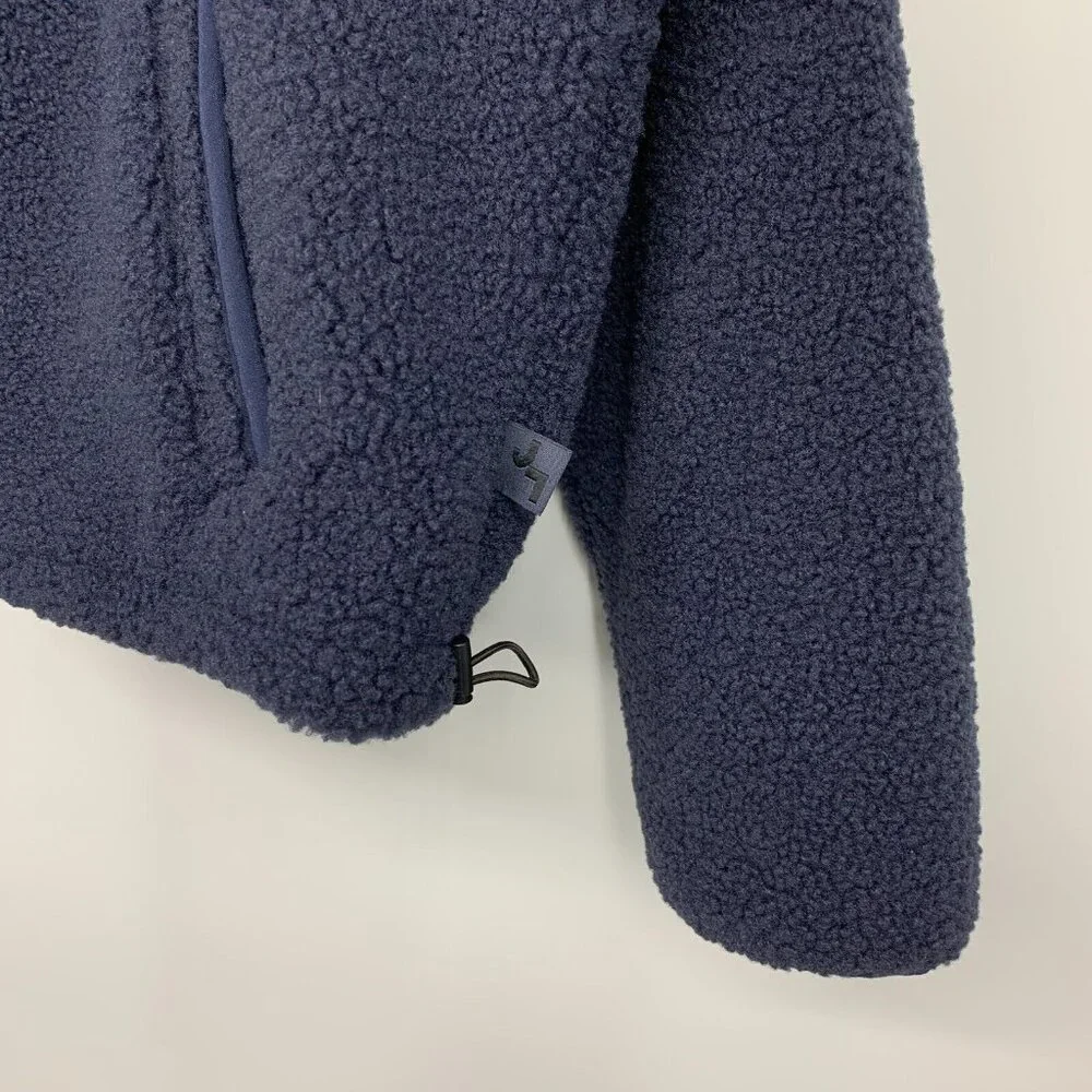 JoyLab Pullover Navy Blue 1/2 Zip Sweater Sherpa Mixed Media - Picture 5 of 11